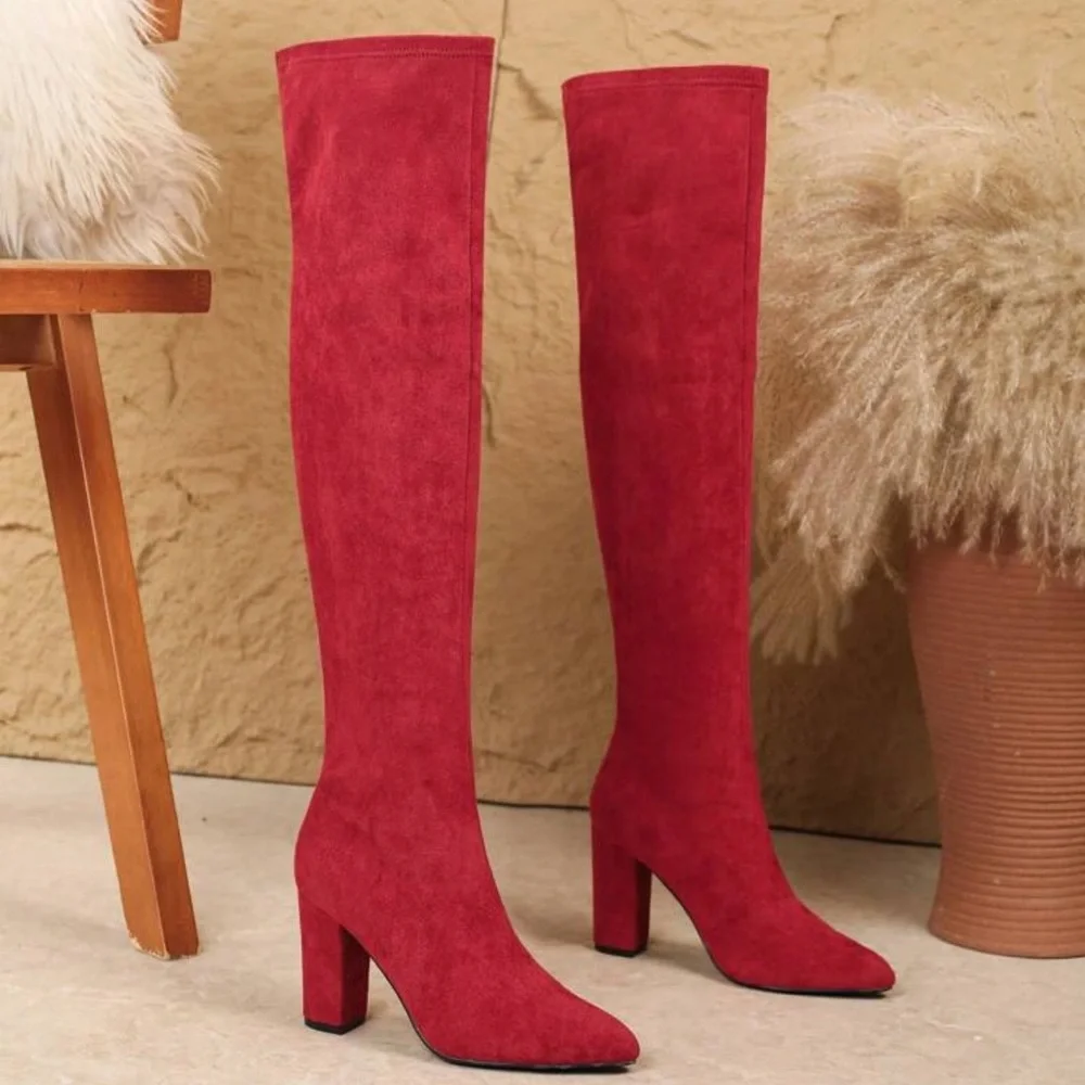 Fashion Commuter, Versatile Party, Outdoor Casual, Over-The-Knee Elastic Boot